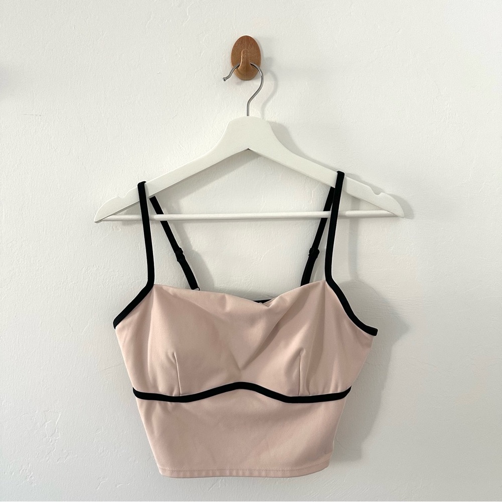 JoyLab Beige and Black Activewear Top
